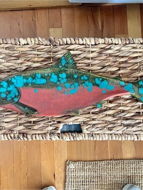 Handcrafted Ceramic Fish Décor - Turquoise & Coral